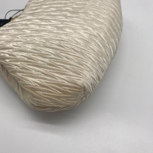 Morgan Taylor Ruched Ivory Satin Evening Crossbody - Picture 8 of 11